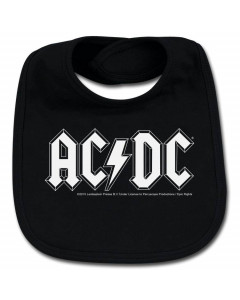AC/DC Rock ruokalappu logo valkoinen