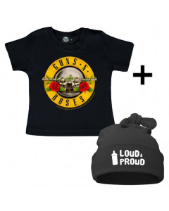 vauvan lahjasettiti Guns n' Roses t-paitaa vauvan- & Loud & Proud pipo