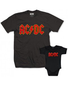 AC-DC isälle's t-paitaa & AC-DC vauvanbody Color Logo