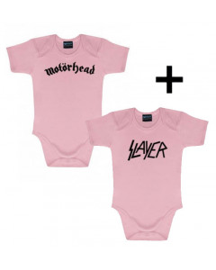 lahjasettiti Motörhead vauvanbody & Slayer vauvanbody vaaleanpunainen